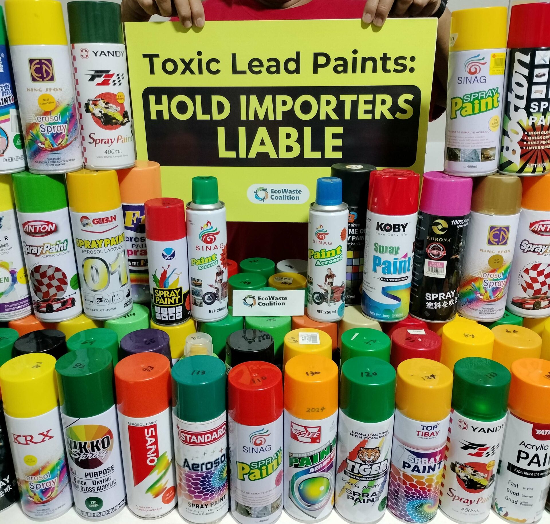 EcoWaste identifies “illegal” lead additive levels in 168 imported spray paints