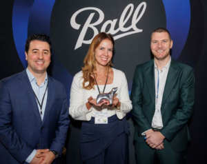 Team with Alcoa and Unilever – starting from the left to right:   Israel Abad, Director, Commercial Sustainability at Alcoa; Paula Schreiber, Procurement Director at Unilever; Predrag Ozmo, Sustainability Director, Ball Corporation