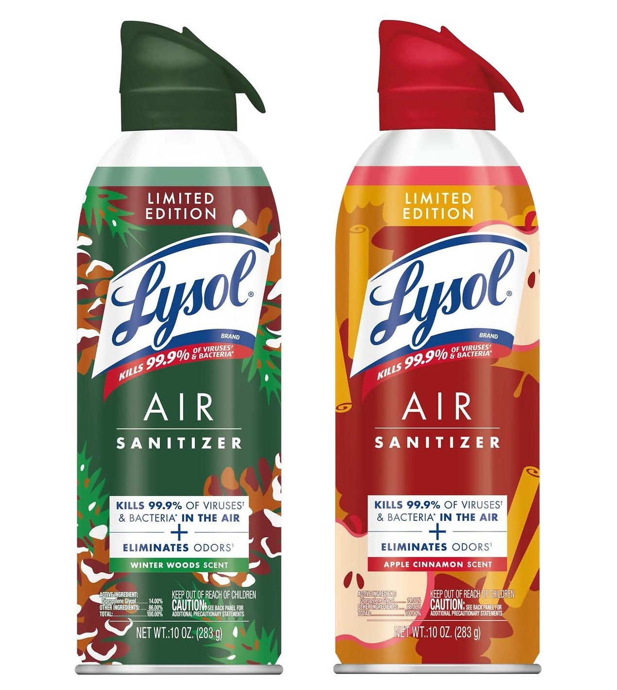 Lysol adds autumn Apple Cinnamon and Winter Woods sanitiser scents